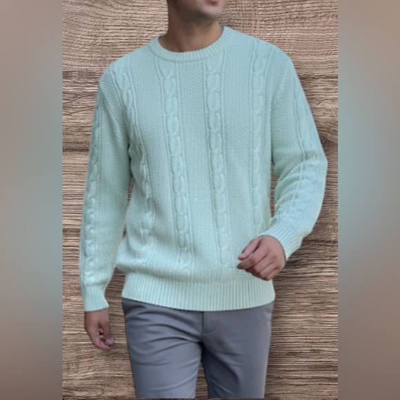 XRay Other - Men’s XRay Jeans Pale Green Mint Cable Knit Sweater Size XL